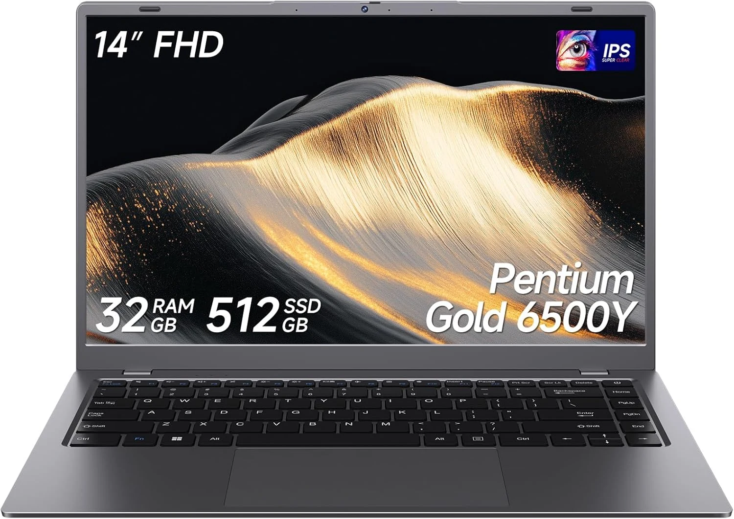 2026 Laptop, Pentium Gold 6500Y Processor, 32GB RAM, 512GB SSD, 14 Inch FHD IPS Display (RNRUO)