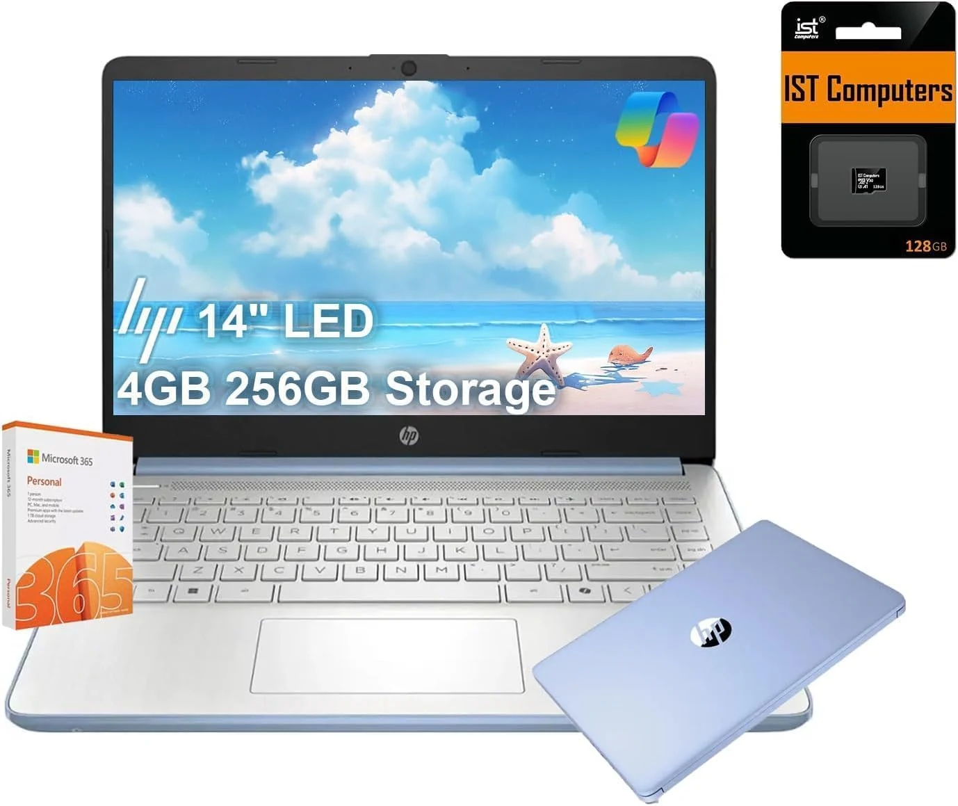 HP 14 Ultra-Light Laptop for Student & Home (14" LED, 1-Year Office 365, Intel 4-Core N150, 4GB RAM, 256GB Storage, 11-Hr Battery, Windows 11 Home in S Mode)