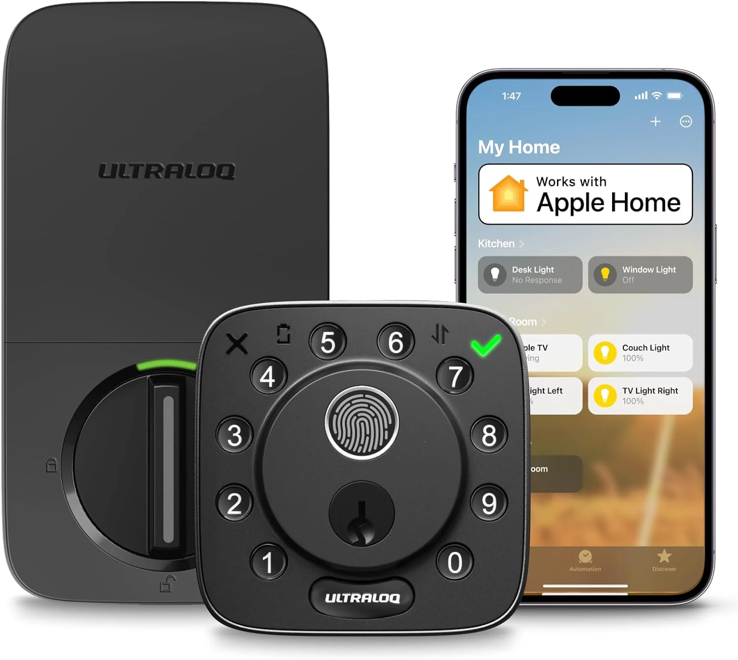 ULTRALOQ Bolt Fingerprint Smart Lock with Door Sensor, Built-in WiFi