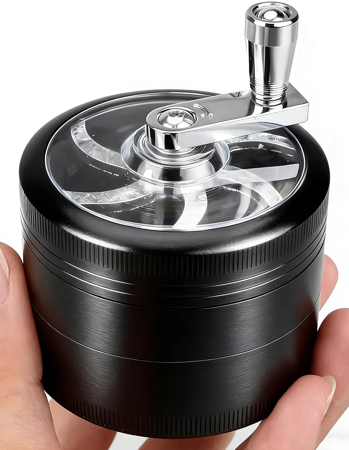 2.5 inch Spice Grinder for Kitchen Seasoning 2.5 inch Aluminum with Handle(Black)