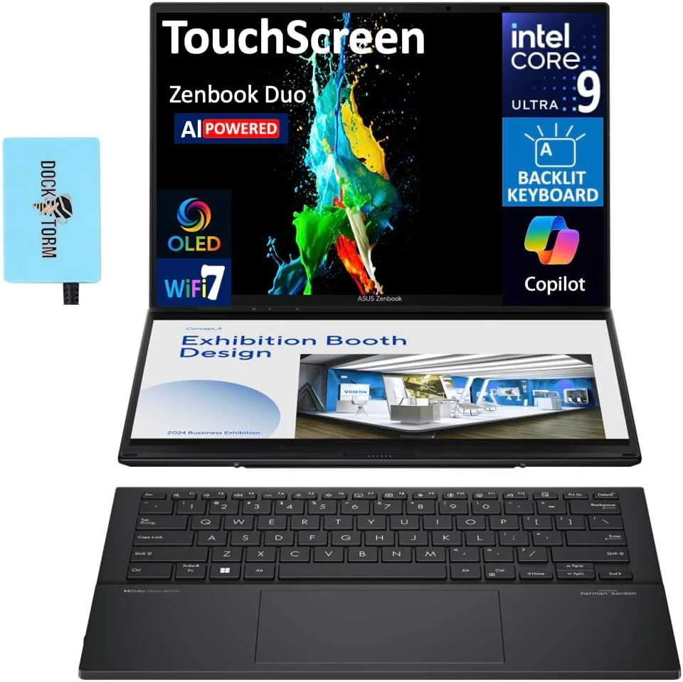 ASUS Zenbook Duo AI Powered 2-in-1 Laptop 14.0" Touchscreen OLED