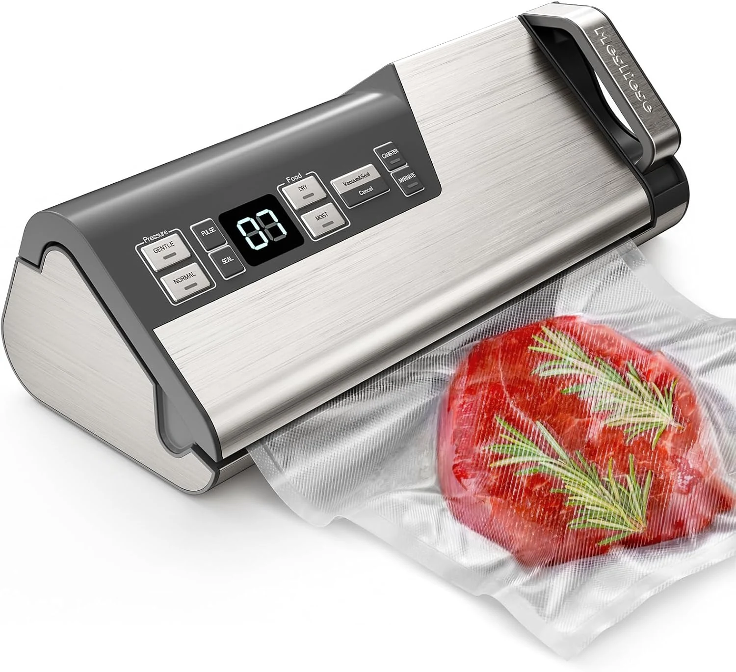 Mesliese Vacuum Sealer Machine, Powerful 95kPa 140W One Hand Operation
