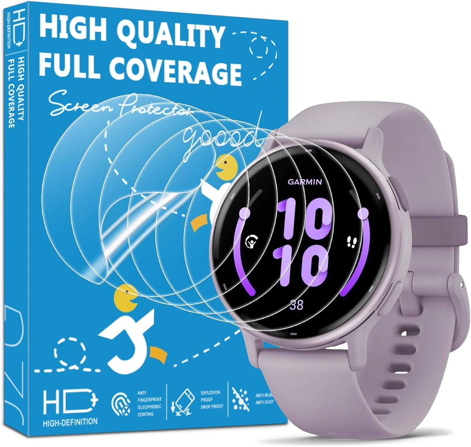 6 Pack for Garmin Vivoactive 5/6 42mm Flexible Screen Protector, Soft Film, HD Clear, Bubble Free, Anti Scratch