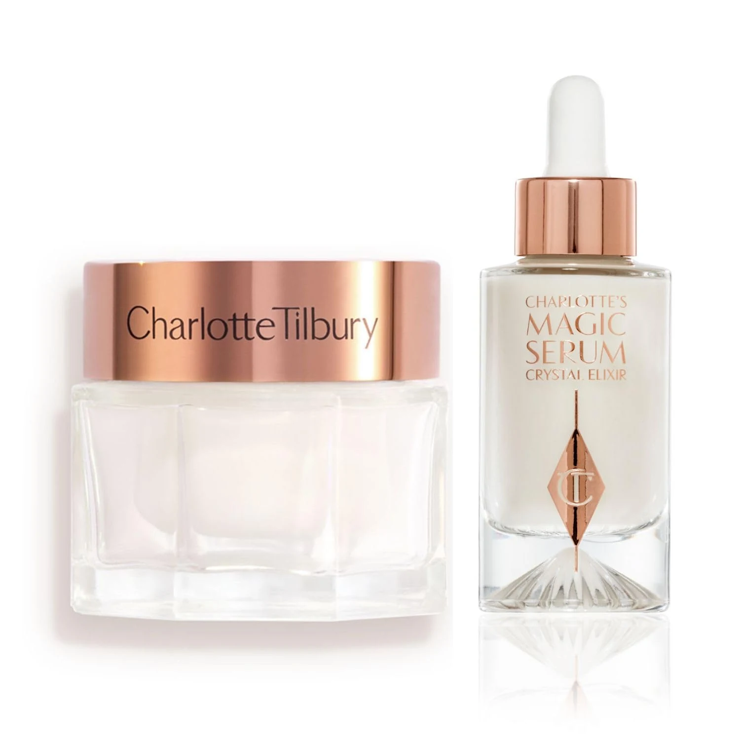 Charlotte Tilbury Magic Cream Face Moisturizer & Magic Serum Crystal Elixir Bundle