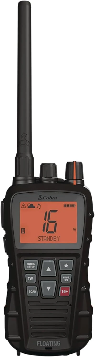Cobra BlueBound 350 VHF Handheld Marine Radio – Black