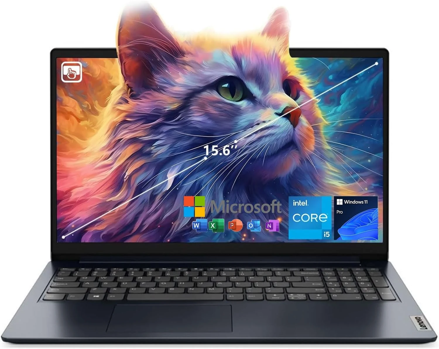 Lenovo IdeaPad 1i Laptop, 15.6 Inch FHD Touchscreen, Intel Core i5-1235U, 16GB RAM, 512GB SSD