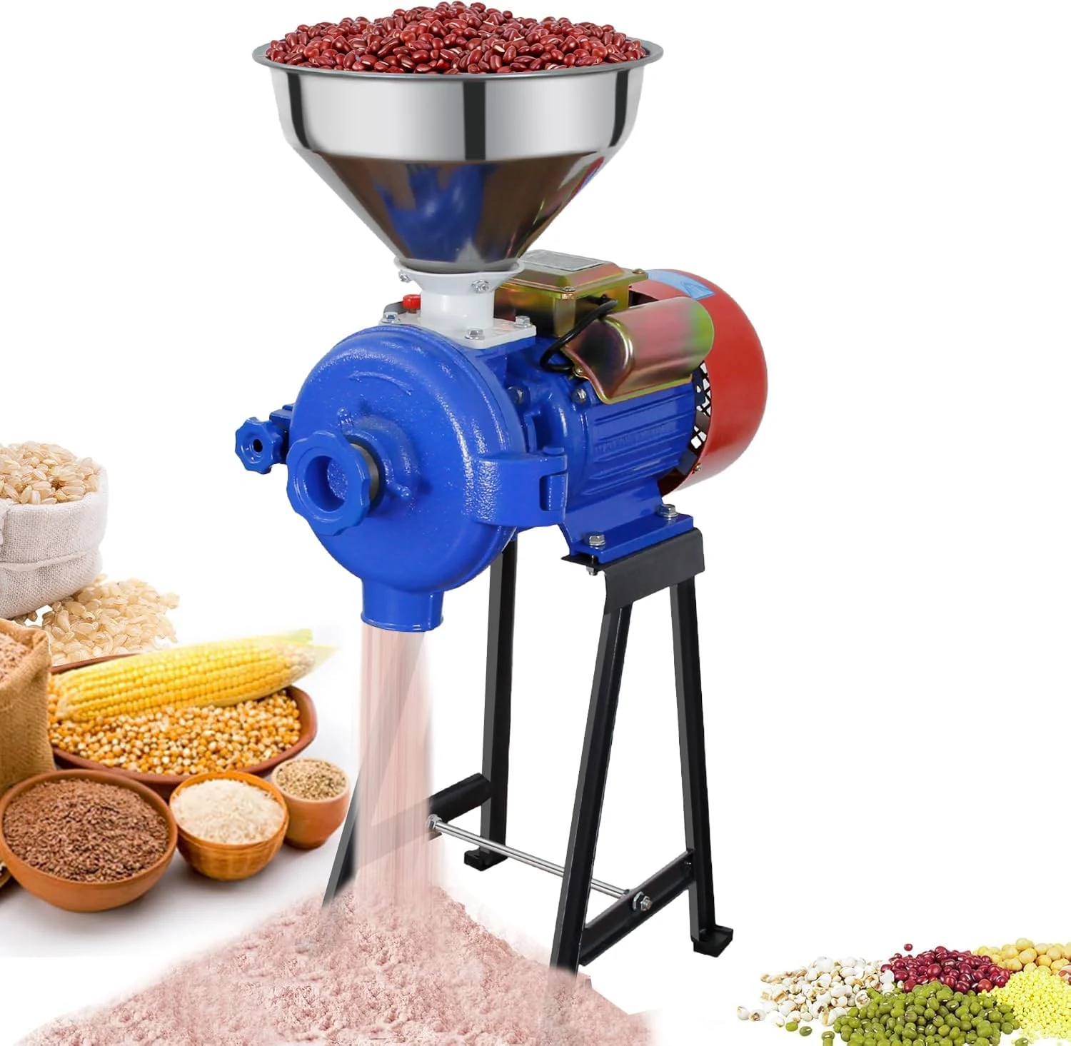 3000W Electric Grain Mill Grinder, Commercial Corn & Spice Grinder (110V, Dry Use)