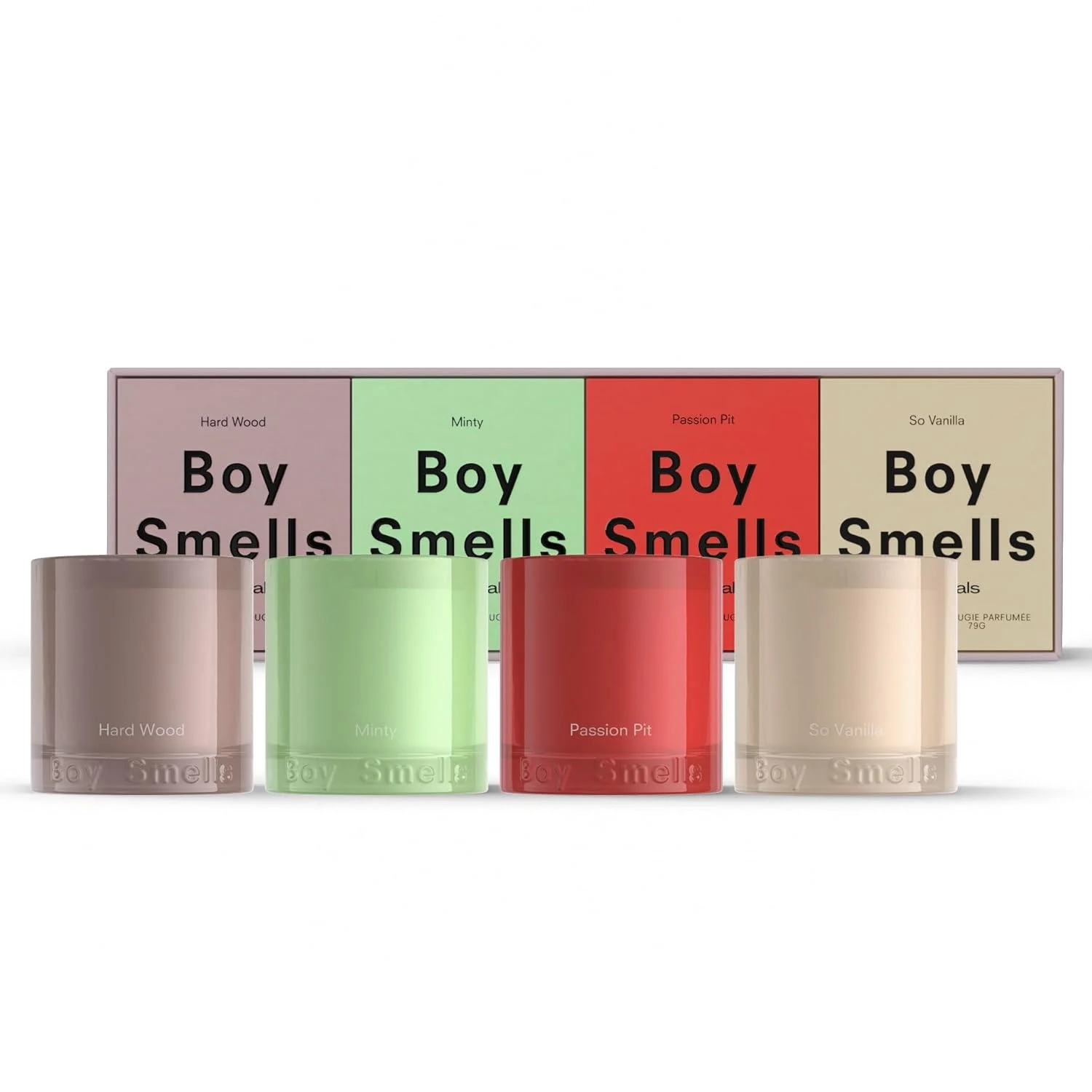 Boy Smells Essentials Votive Quad Gift Set – 4-Piece Mini Soy Wax Candle Collection for Home Fragrance & Gifting – 3oz Each