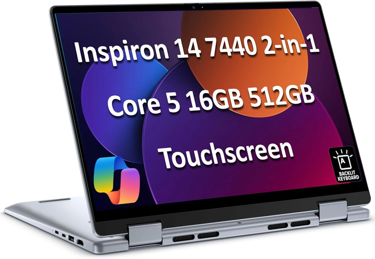 Dell Inspiron 14 7440 2-in-1 Laptop (14" FHD+ Touchscreen, Intel Core 5 120U, 16GB DDR5, 512GB SSD)