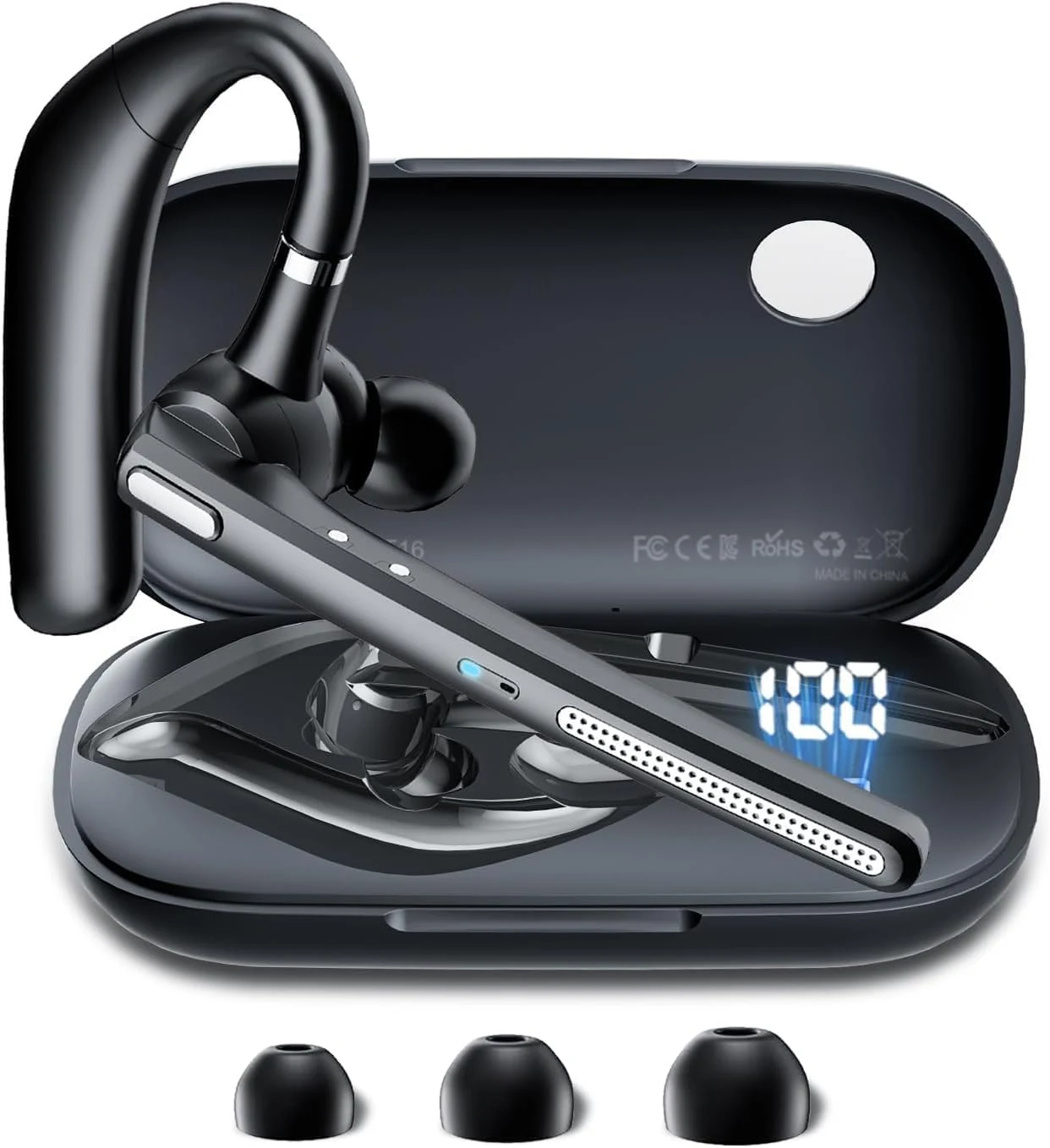 COTOE G7 Bluetooth headset with 72-hour talk time and charging case