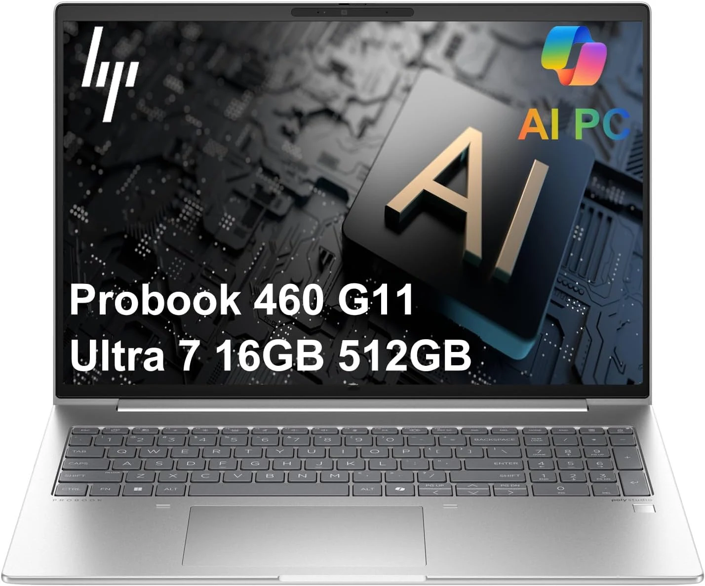 HP ProBook 460 G11 Business AI PC Laptop (16" FHD+ Anti-Glare, Intel 12-Core Ultra 7 155U, 16GB DDR5, 512GB SSD)