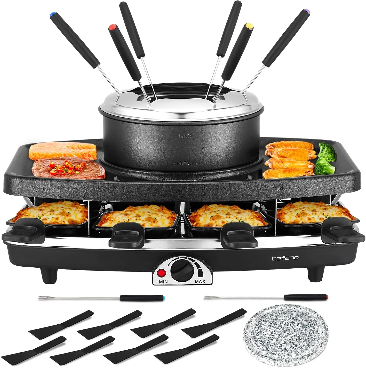 Befano electric raclette BBQ grill with fondue pot sets (portable Korean table grill)