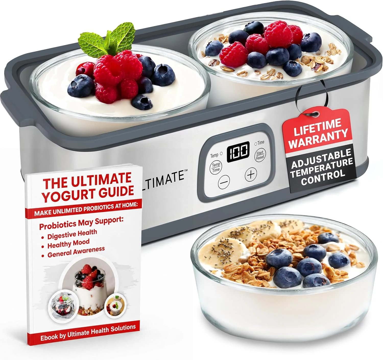 Ultimate Probiotic Yogurt Maker with Adjustable Time & Temperature Control