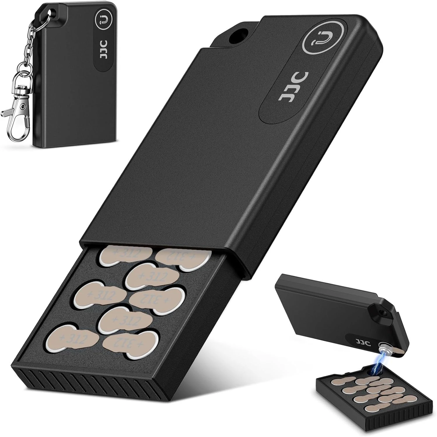 Portable Size 312 13 10 LR41 Battery Case Holder Storage, Pop-up Design Hearing Aid Batteries Case