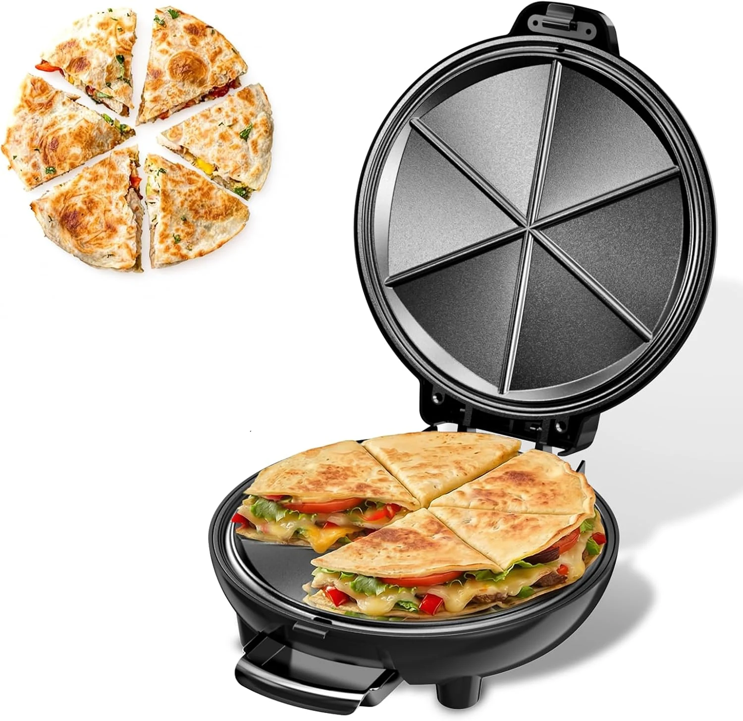 Novalife Electric Quesadilla Maker, 9.5'' Quesadilla Press with Easy Slice 6