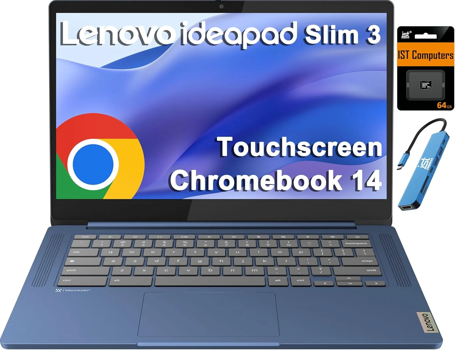Lenovo Chromebook 14 Laptop (14" FHD Touchscreen, 8-Core 2.0GHz Processor, 4GB RAM, 128GB (64GB eMMC + 64GB SD Card))