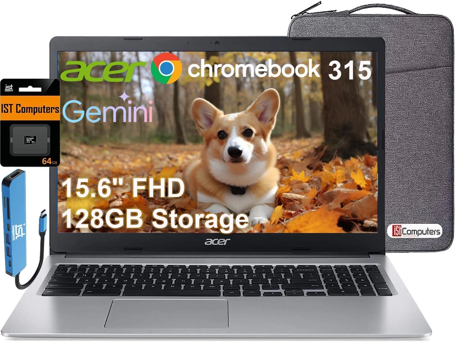 Acer Chromebook 315 Laptop (15.6" FHD, Intel Celeron N4500, 4GB RAM, 128GB Storage)