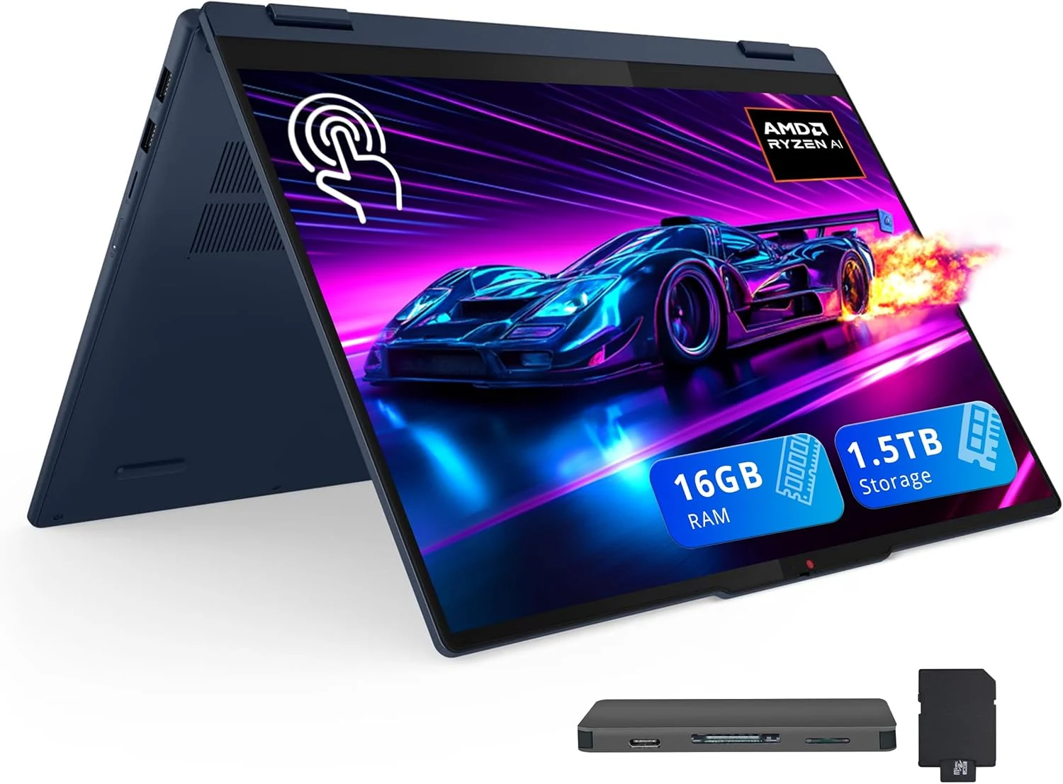 Lenovo IdeaPad 5 2-in-1 16" WUXGA Touchscreen Laptop, AMD Ryzen AI 7 350
