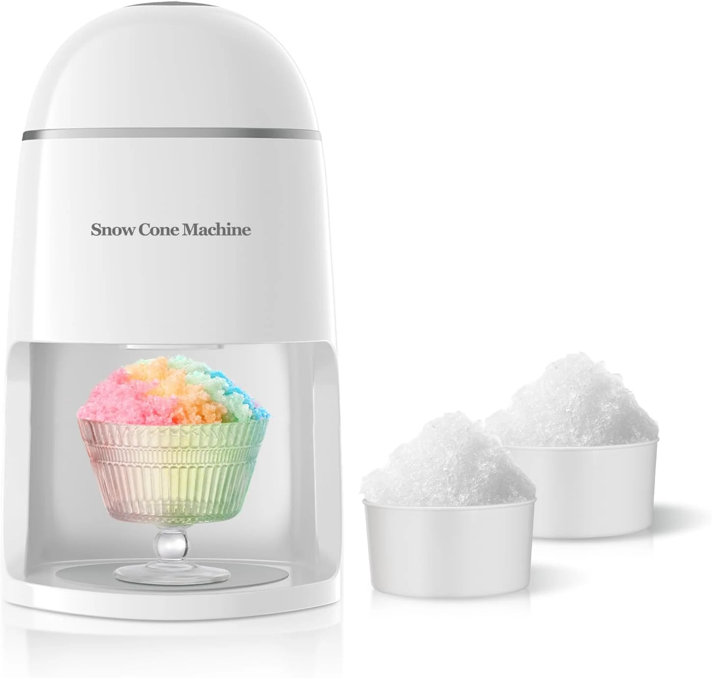 Electric Snow Cone Machine, Shaved Ice Maker Slushie Machine for Home, Kids Fast Fluffy Ice Shaver, White