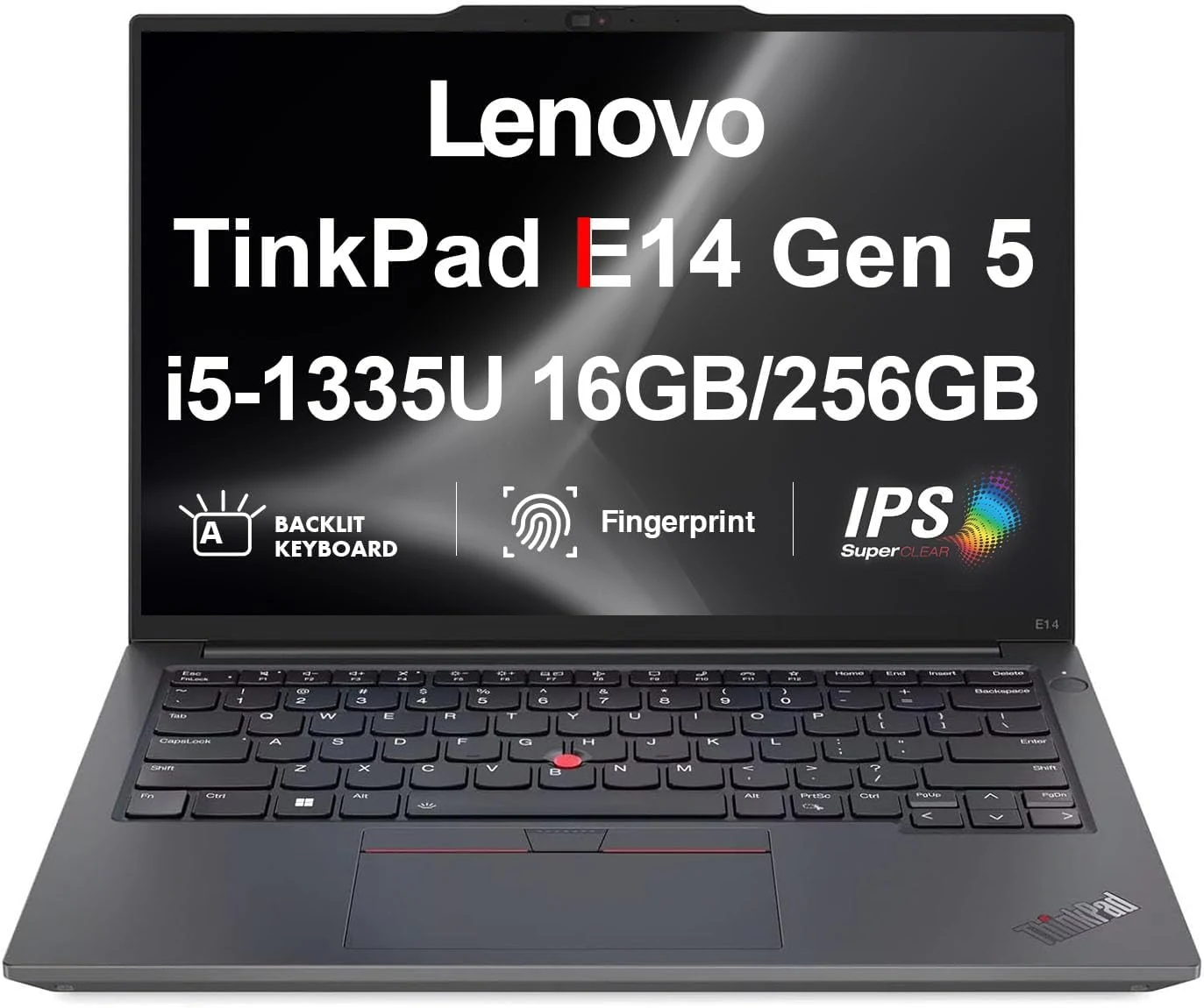 Lenovo ThinkPad E14 Gen 5 Business Laptop 14" FHD+ (13th Gen Intel i5-1335U, 16GB DDR4, 256GB PCIe SSD, Intel Iris Xe, Backlit, Fingerprint, Thunderbolt 4, 5MP Webcam, WiFi 6E, RJ-45, Win 11 Pro)