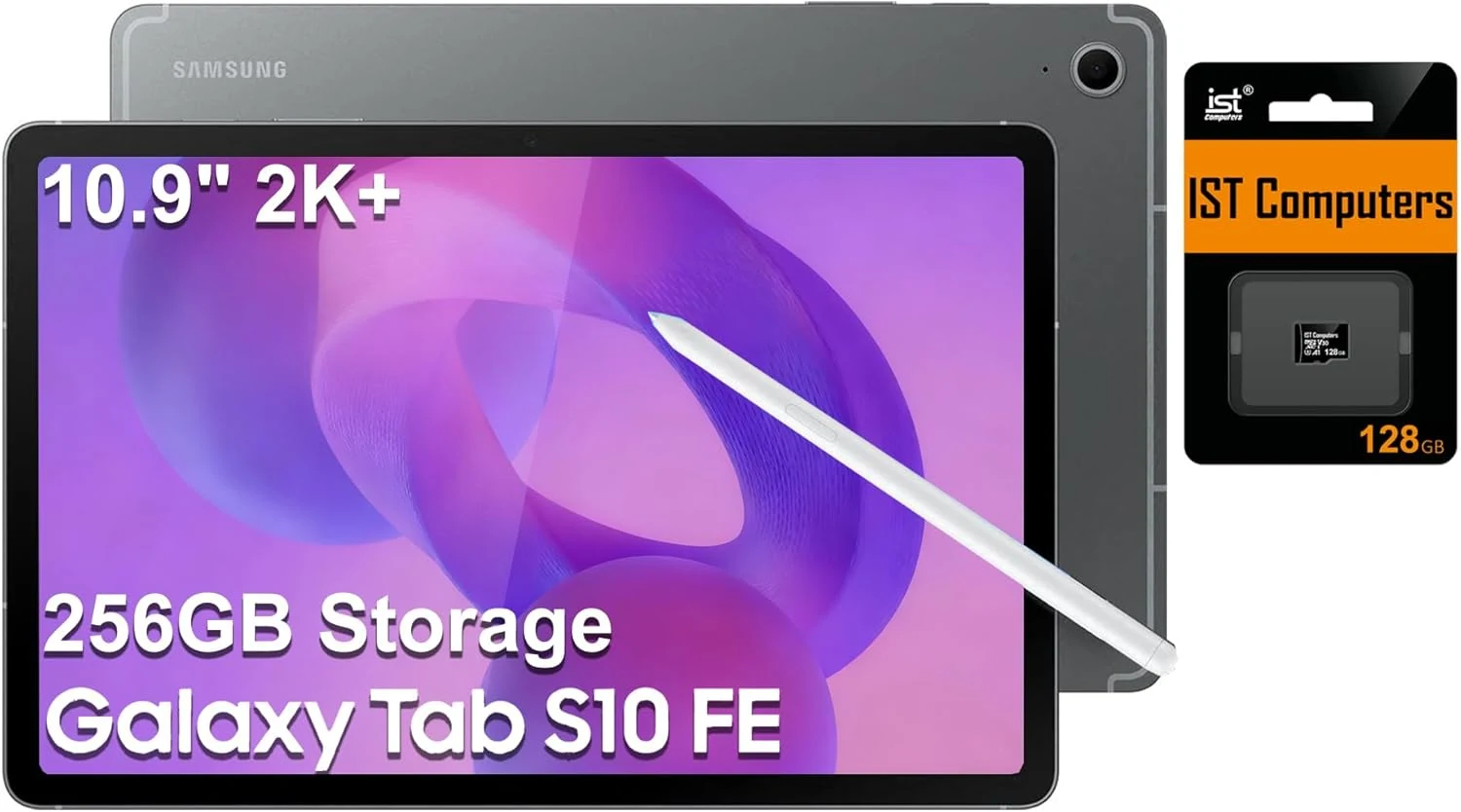 Samsung Galaxy Tab S10 FE Android Tablet (10.9" 2K+ Touchscreen, 8-Core, 8GB RAM, 256GB Storage, S Pen, IP68)