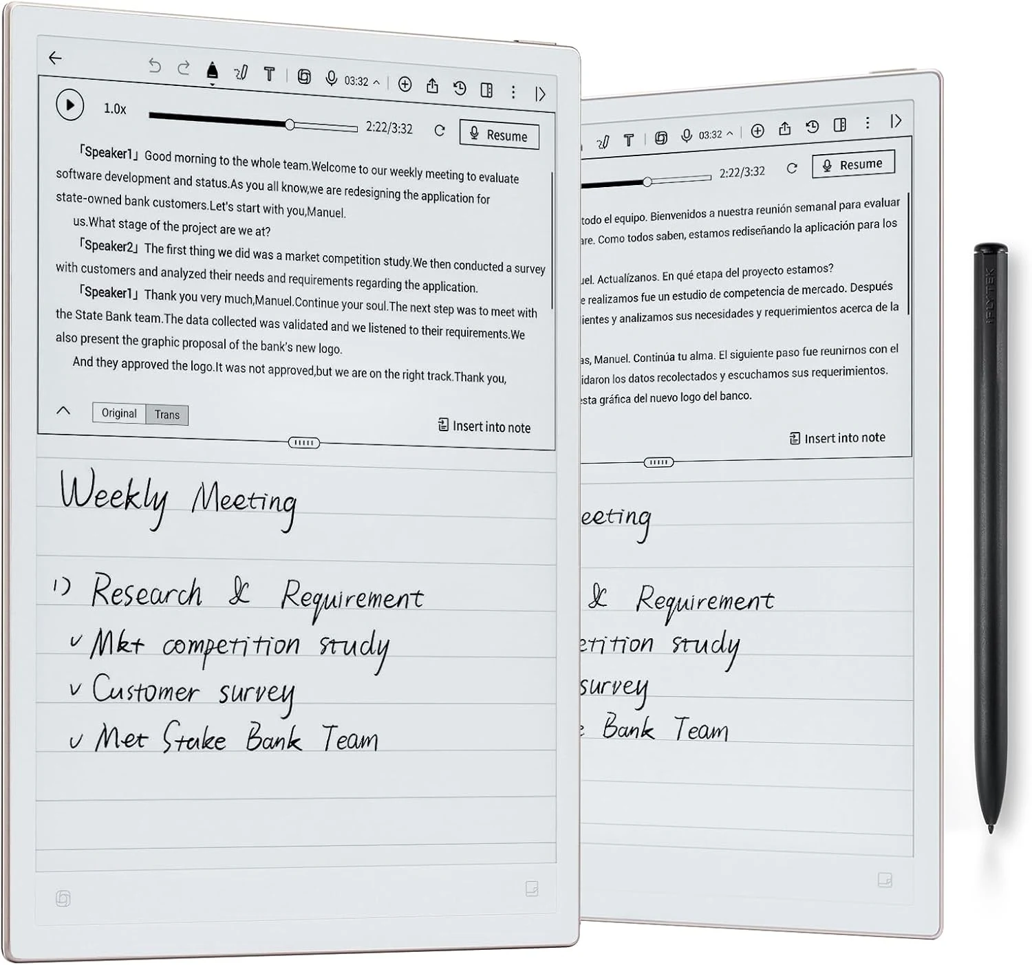 iFLYTEK AINOTE 2 Paper Tablet, 10.65" Electronic Notebook with Pen