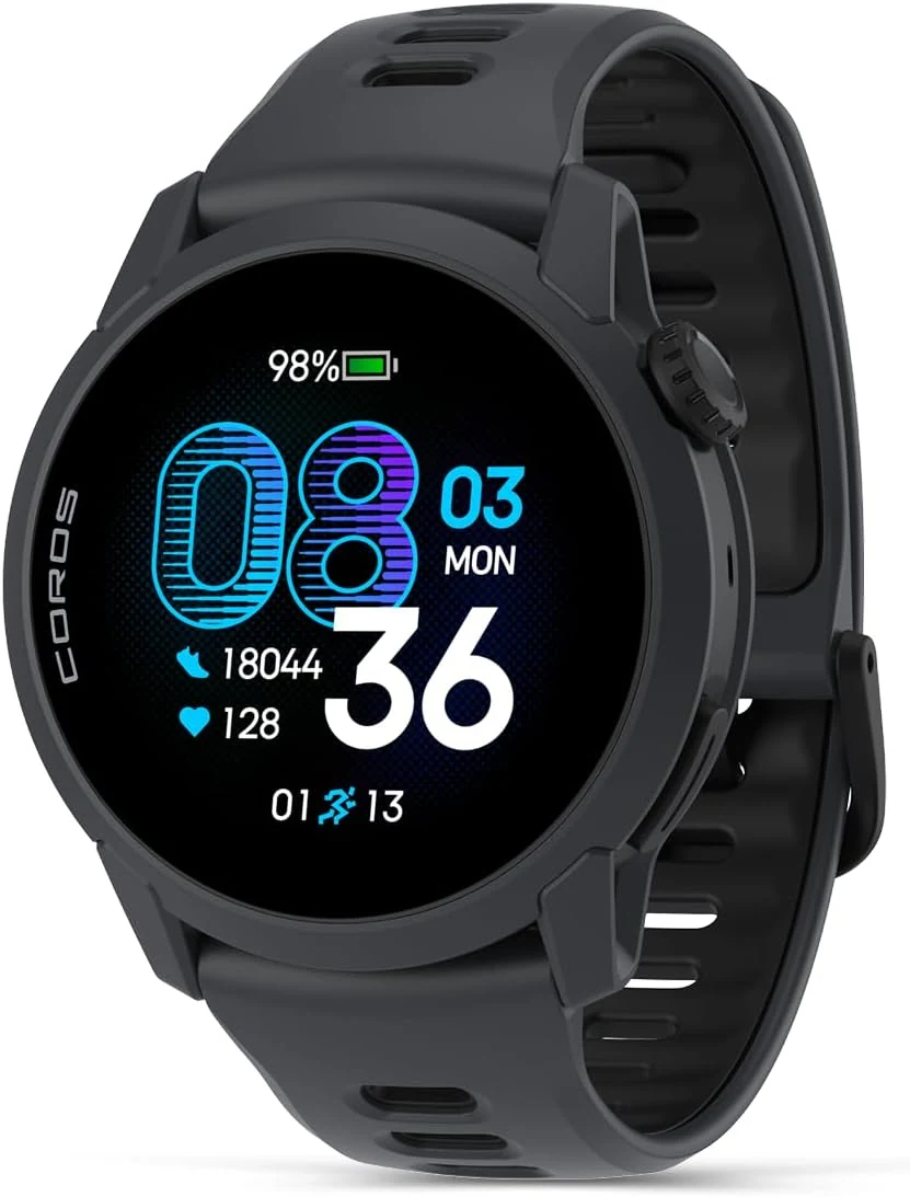 COROS PACE 4 Ultralight Sport GPS Watch, 1.2" AMOLED Touchscreen,19 Days of Daily use, Voice Features, Advanced Training Tools, Accurate GPS, Heart Rate Monitor, Run (Black Silicone)