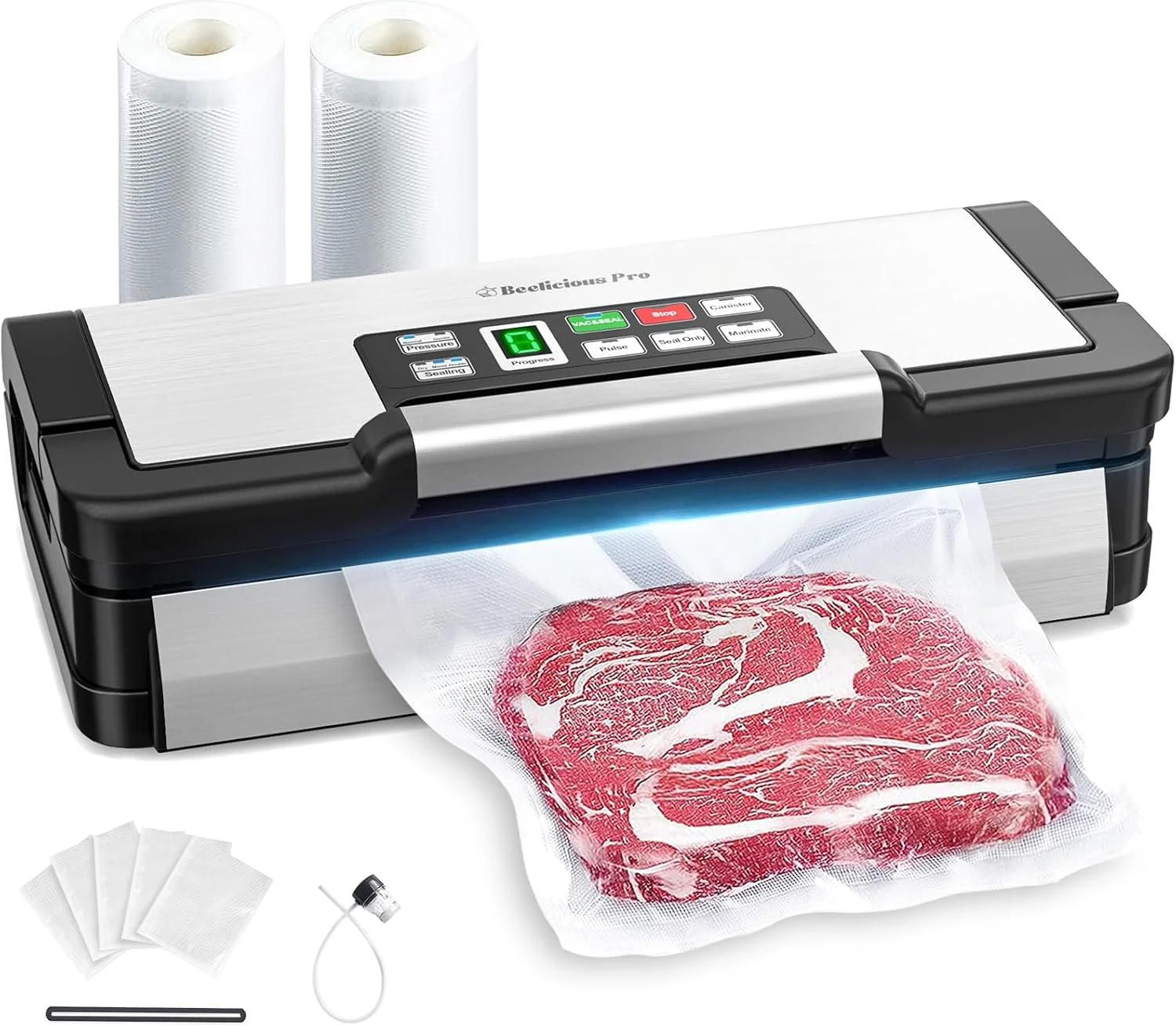 95kPa Vacuum Sealer Machine with AquaLock Technology, for Moist Seals, 2X Seal & 130W