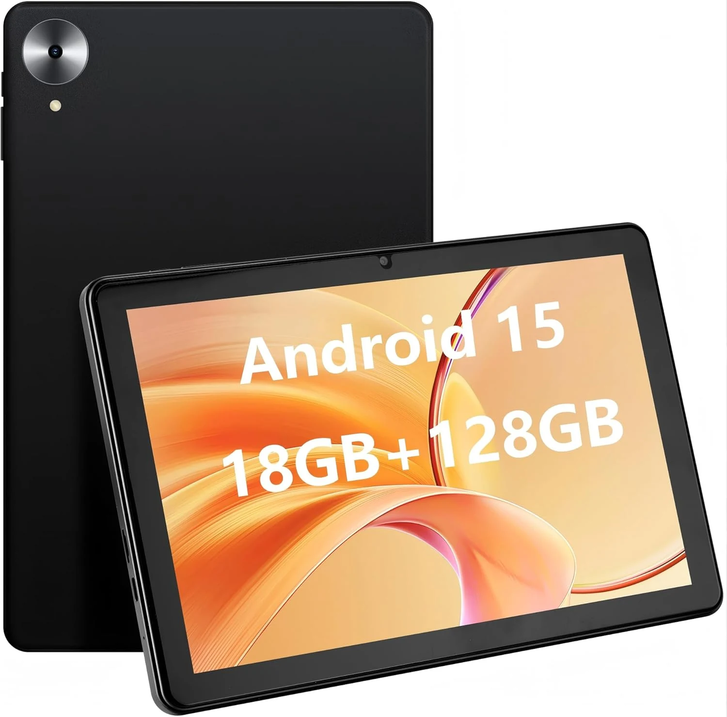 Paaxoo Android Tablet, 10.1 inch Android 15 Tablets 18 (6+12) GB RAM 128GB ROM, 1280x800 Incell HD Touchscreen,6000mAh Battery, Bluetooth, Dual Camera, GMS, WiFi (Black)