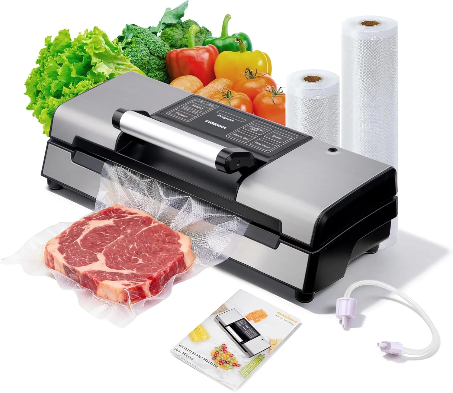 95kPa Vacuum Sealer Machine, 8 in 1 Multi-function Dry/Moist Modes
