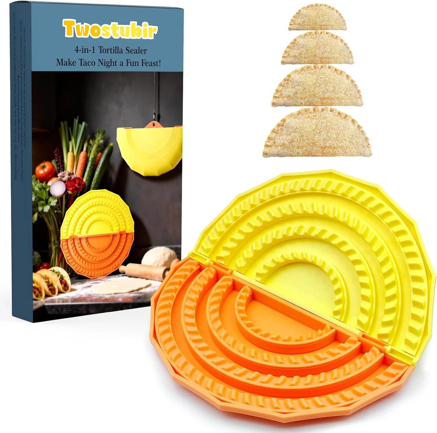 4-in-1 Tortilla Sealer and Press for 10"+8"+6"+4" Wraps (Twostubir)