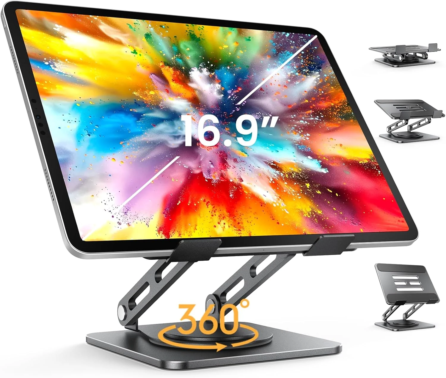 LOXP Adjustable Tablet Stand, 360 Rotating iPad Stand with Heavy-Duty