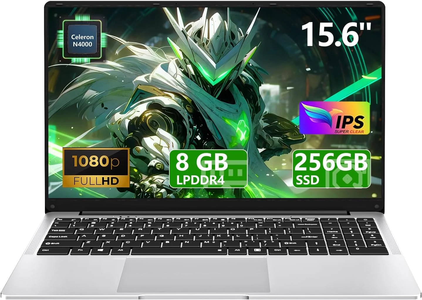 15.6" Laptop Computer DDR4 8GB RAM 256GB SSD with Celeron N4000 (Windows 11 Pro)