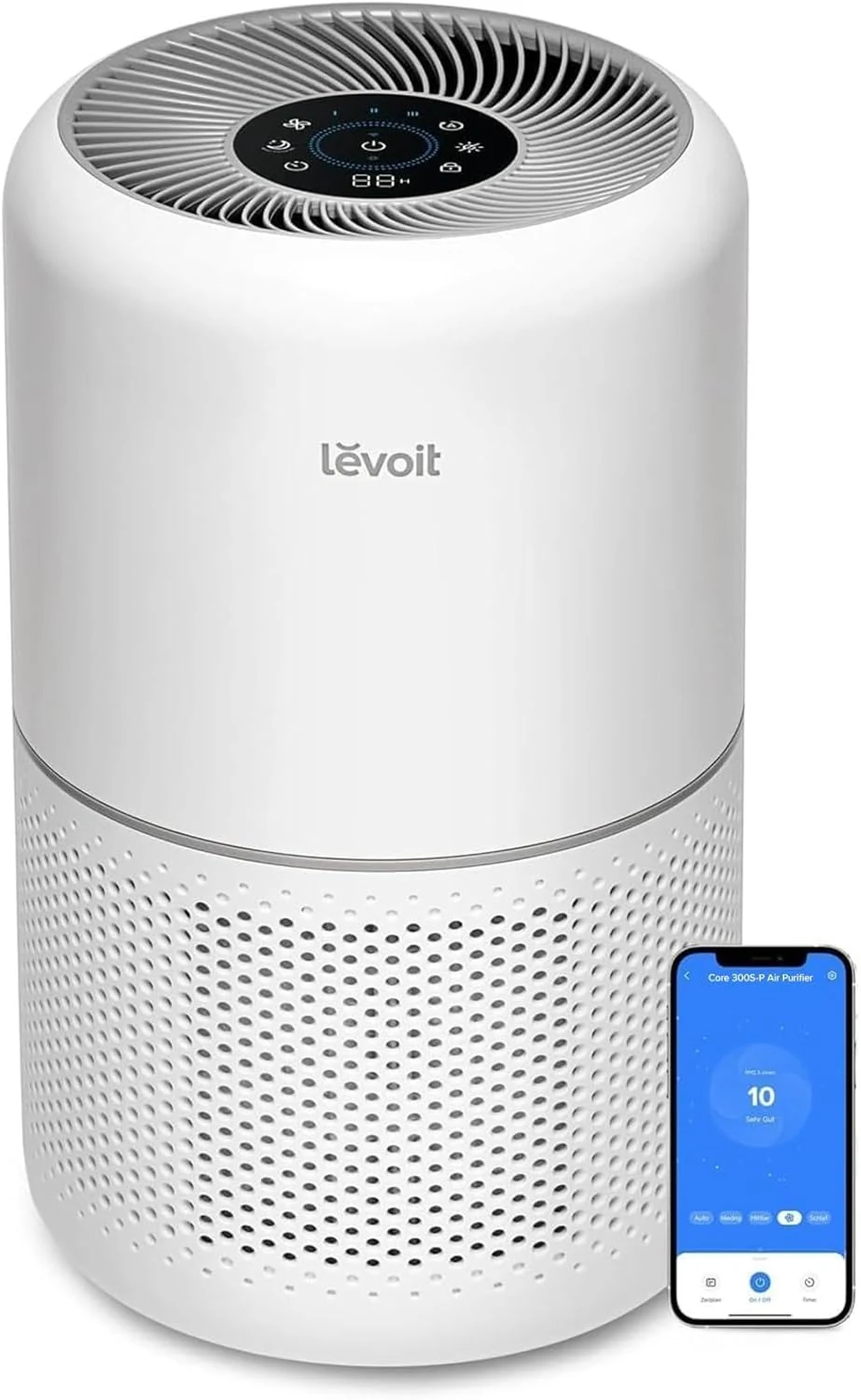 LEVOIT Air Purifiers for Home Bedroom, HEPA Sleep Mode, AHAM VERIFIDE, Smart WiFi for Home Large Room, Quiet Cleaner for Pet Hair, Allergies, Dust, Smoke, Pollen, Alexa Control, Core300S-P