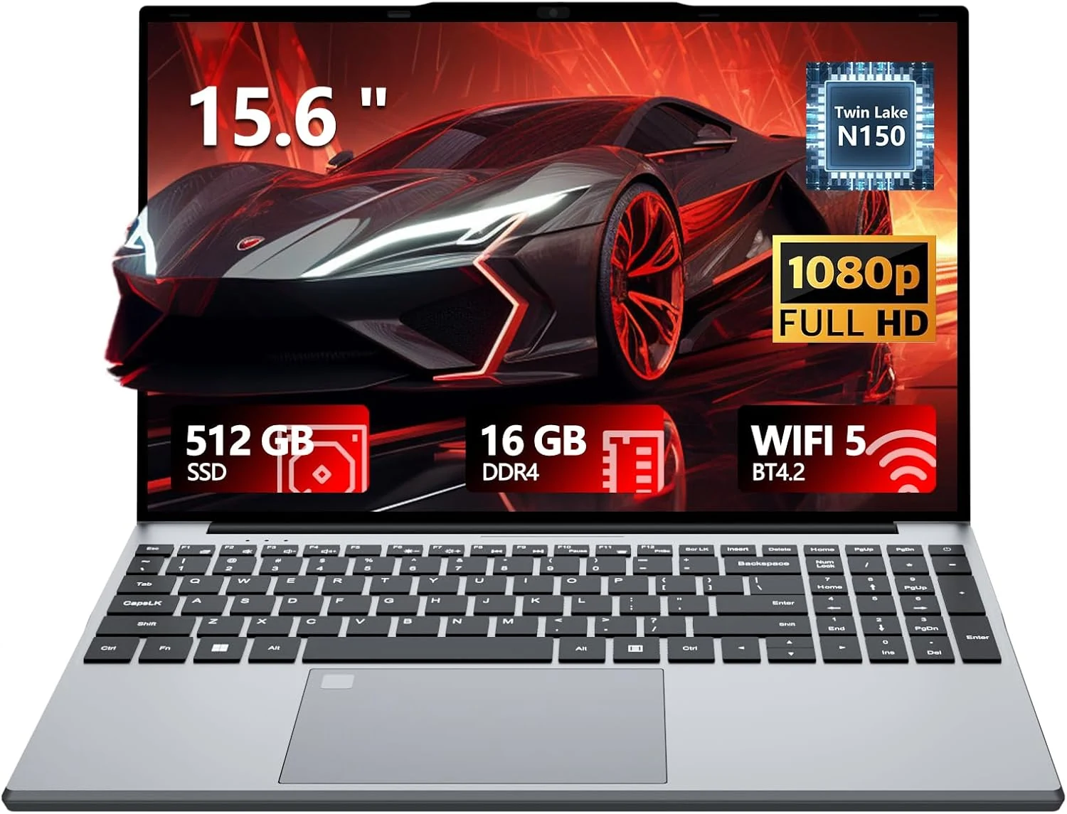 QLall 2026 Laptop (15.6" FHD, Celeron N150, 16GB RAM, 512GB SSD, Win 11 Pro)