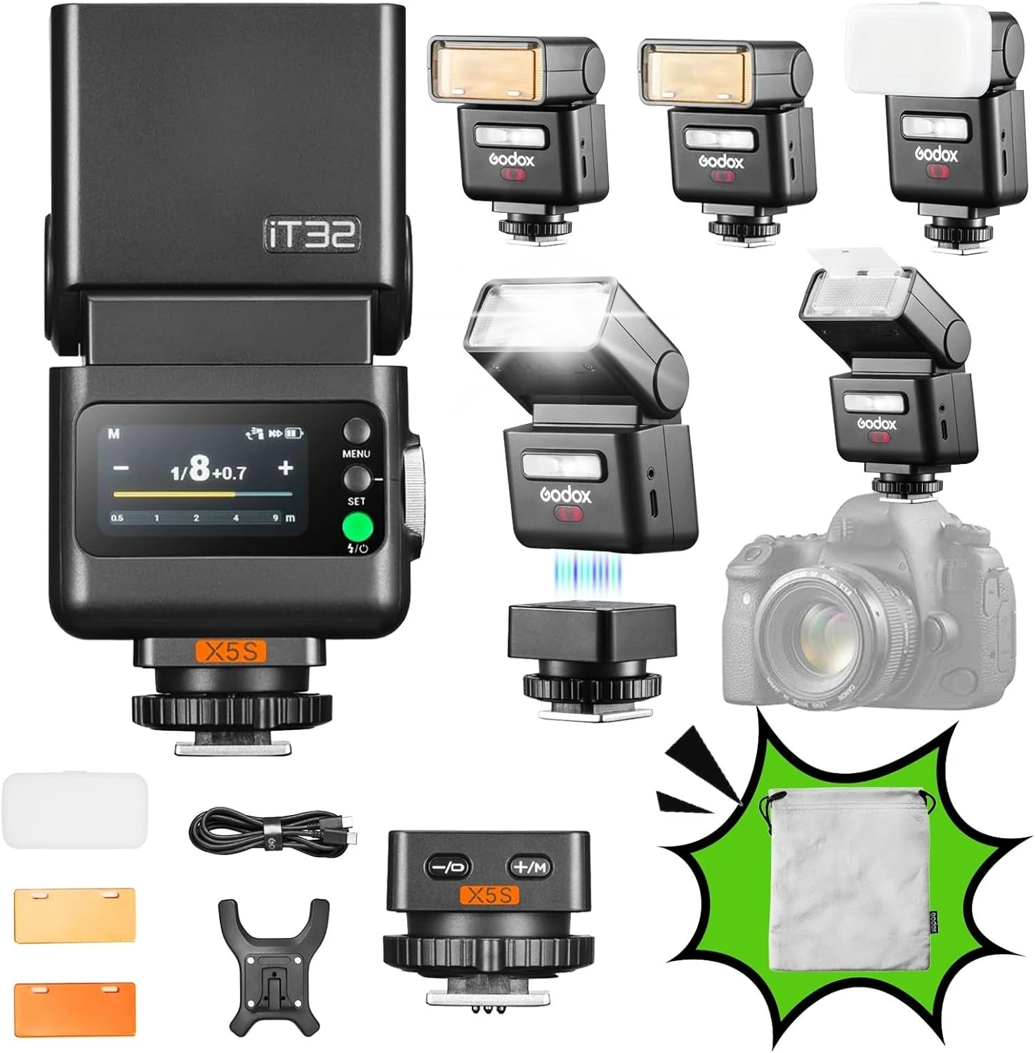 GODOX iT32 TTL Camera Flash with X5S Wireless Trigger for review