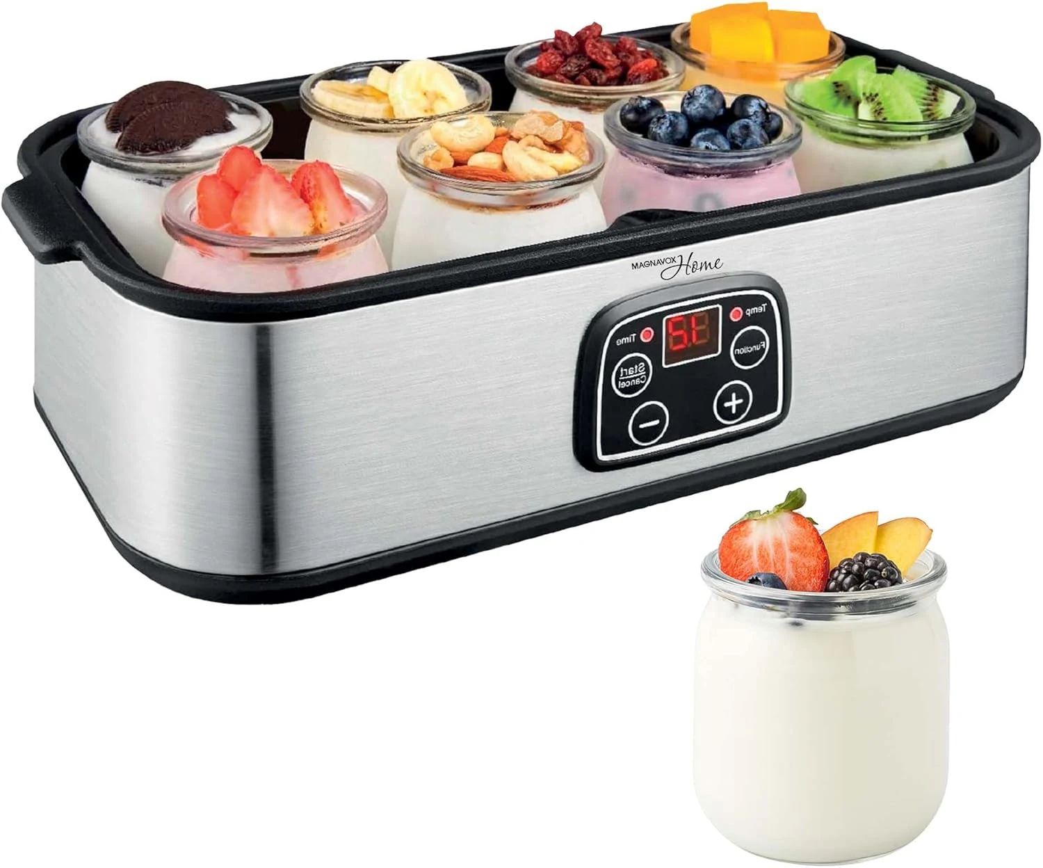 Culinary Chef Series MAGNAVOX HOME Ultimate Probiotic Yogurt Maker with Adjustable Time & Temp Control