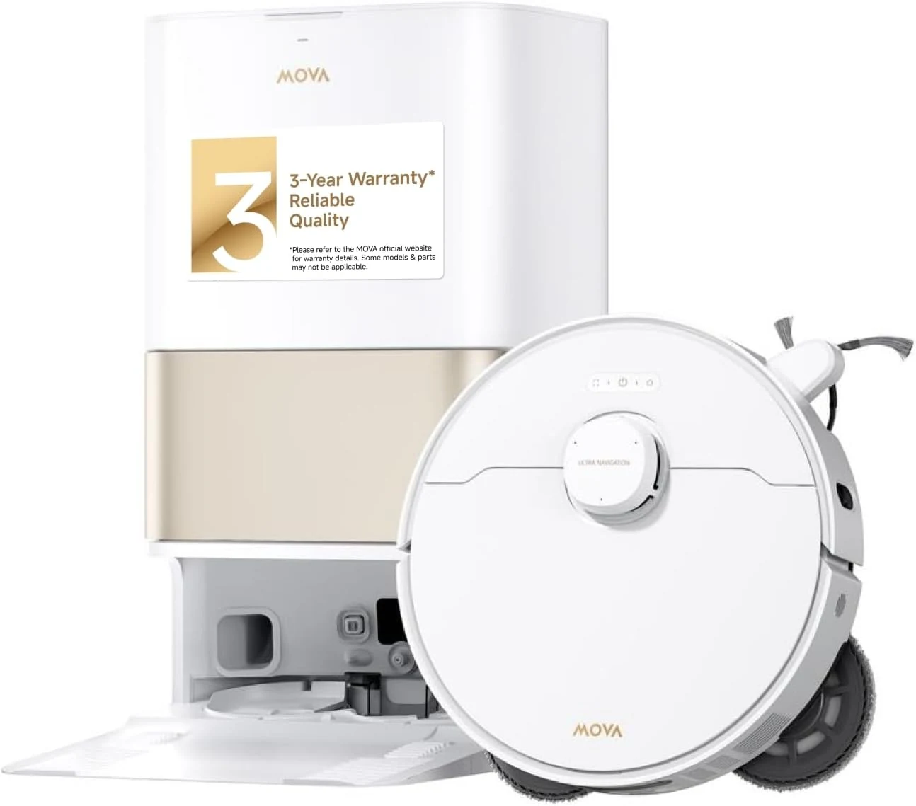 Mova P10 Pro Ultra Gen 2 Robot Vacuum and Mop, 26,000Pa Suaction, 212°F Hot Water Auto Mop Washing, 1-Hour Hot Air Drying, Extenable Mop, All-in-One Dock, Triple Anti-Tangle System for Home