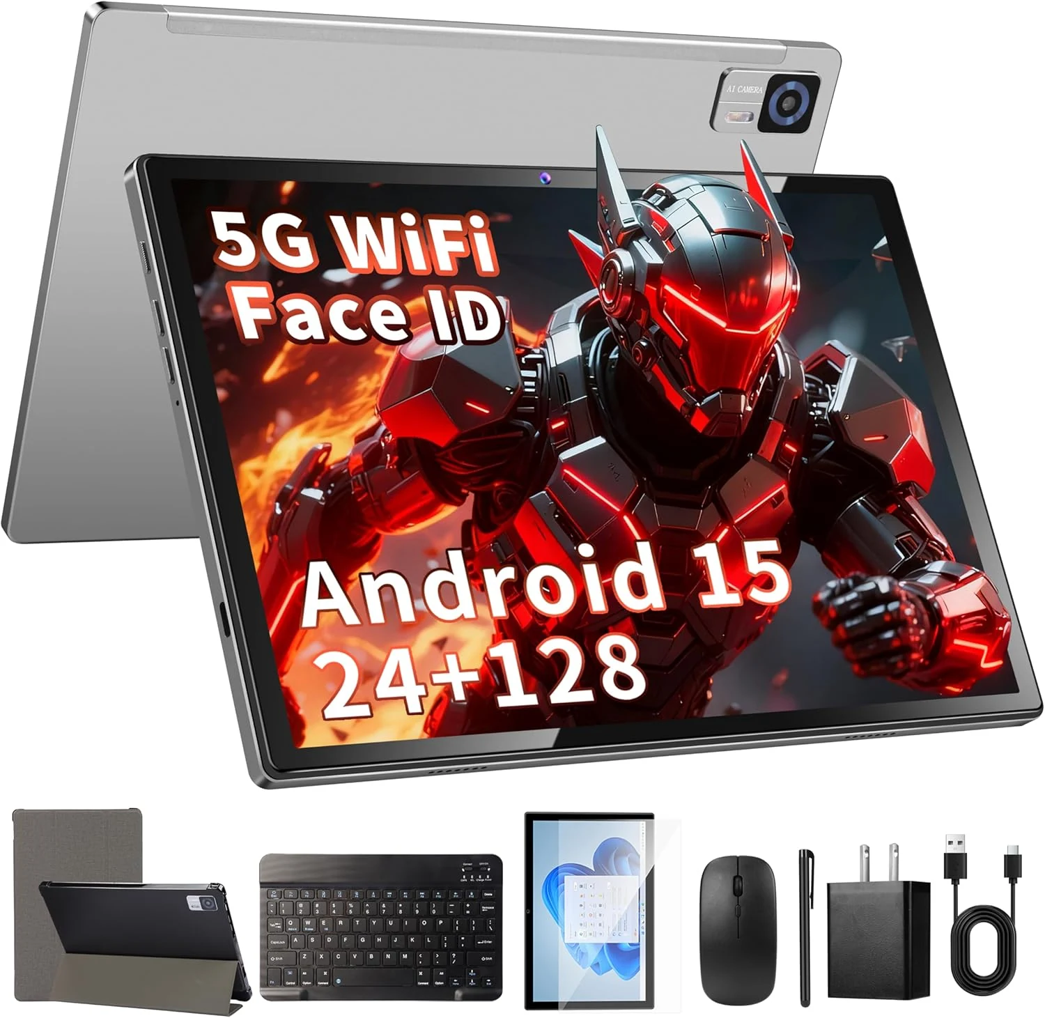 Lebsytb P30 Android 15 10-inch Tablet with Keyboard (24GB RAM + 128GB ROM)
