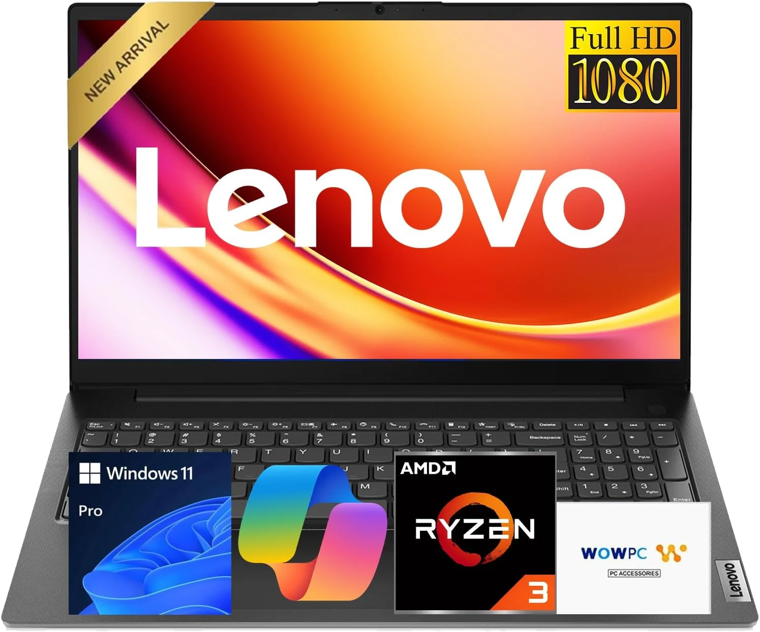 Lenovo New V15 Business and Student Laptop, AMD Ryzen 3 7000 Series (Ryzen 3 7320U), 16GB DDR5, 256GB SSD, 15.6" FHD IPS, Windows 11 Pro