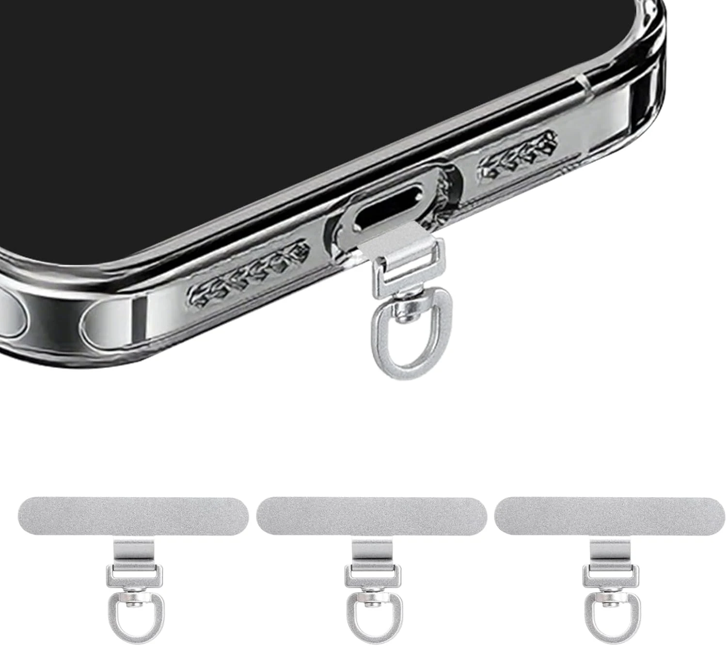 Yojaro 360° Rotating Stainless Steel Phone Tether Tab (3-Pack)