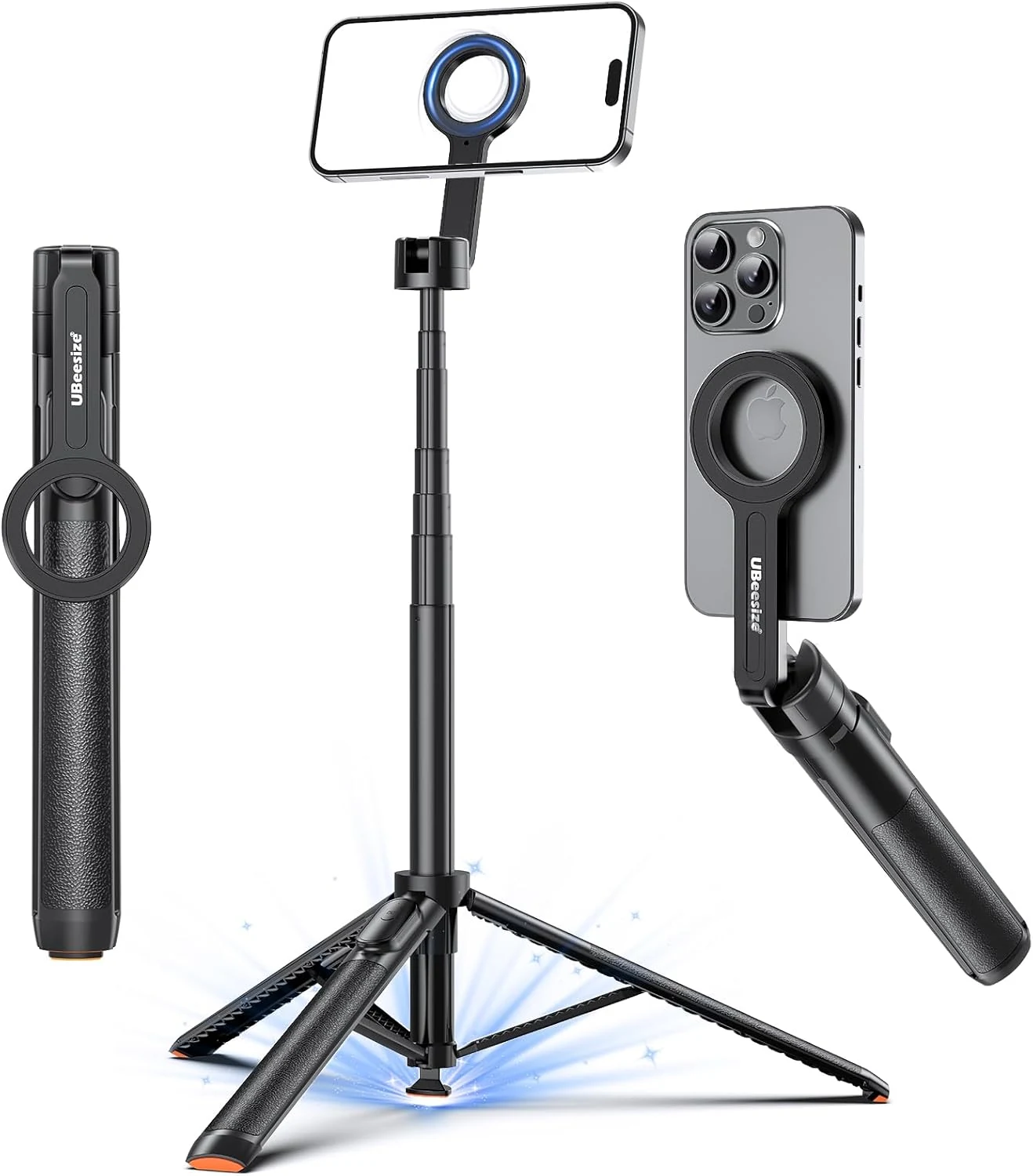 UBeesize 70" Auto-Open Magnetic Tripod for iPhone, MagSafe Selfie Stick