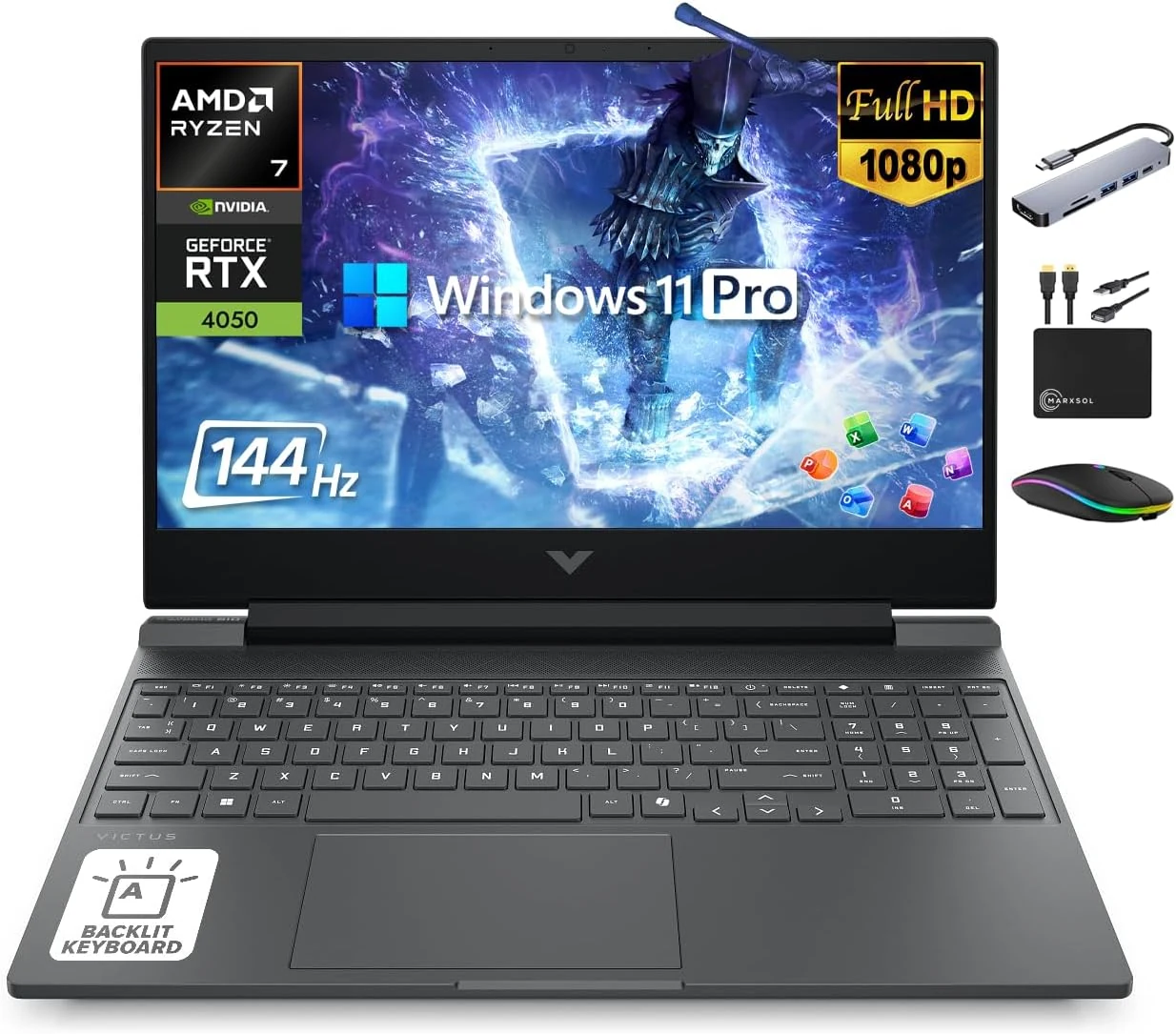 HP Victus 15.6" Gaming Laptop 144Hz 2025-2026 Business, AI Computer