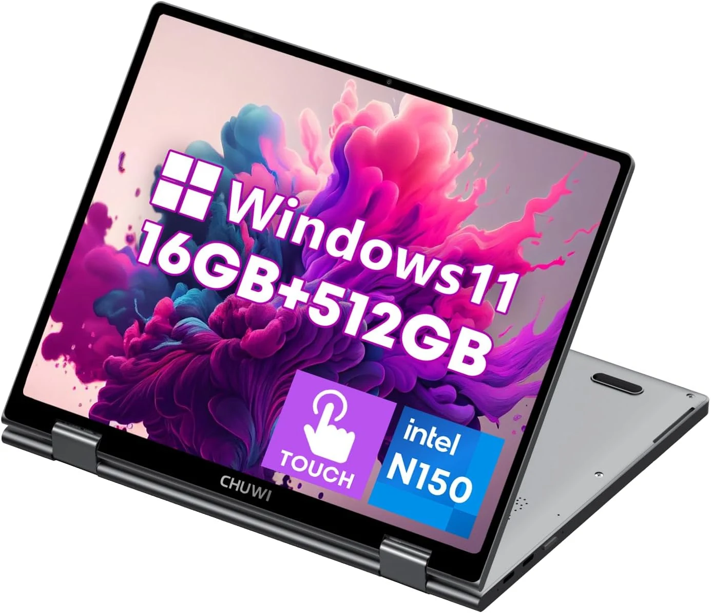 CHUWI 2-in-1 Touchscreen Laptop 10.51'', 16GB RAM 512GB SSD, Intel N150 (Windows 11)