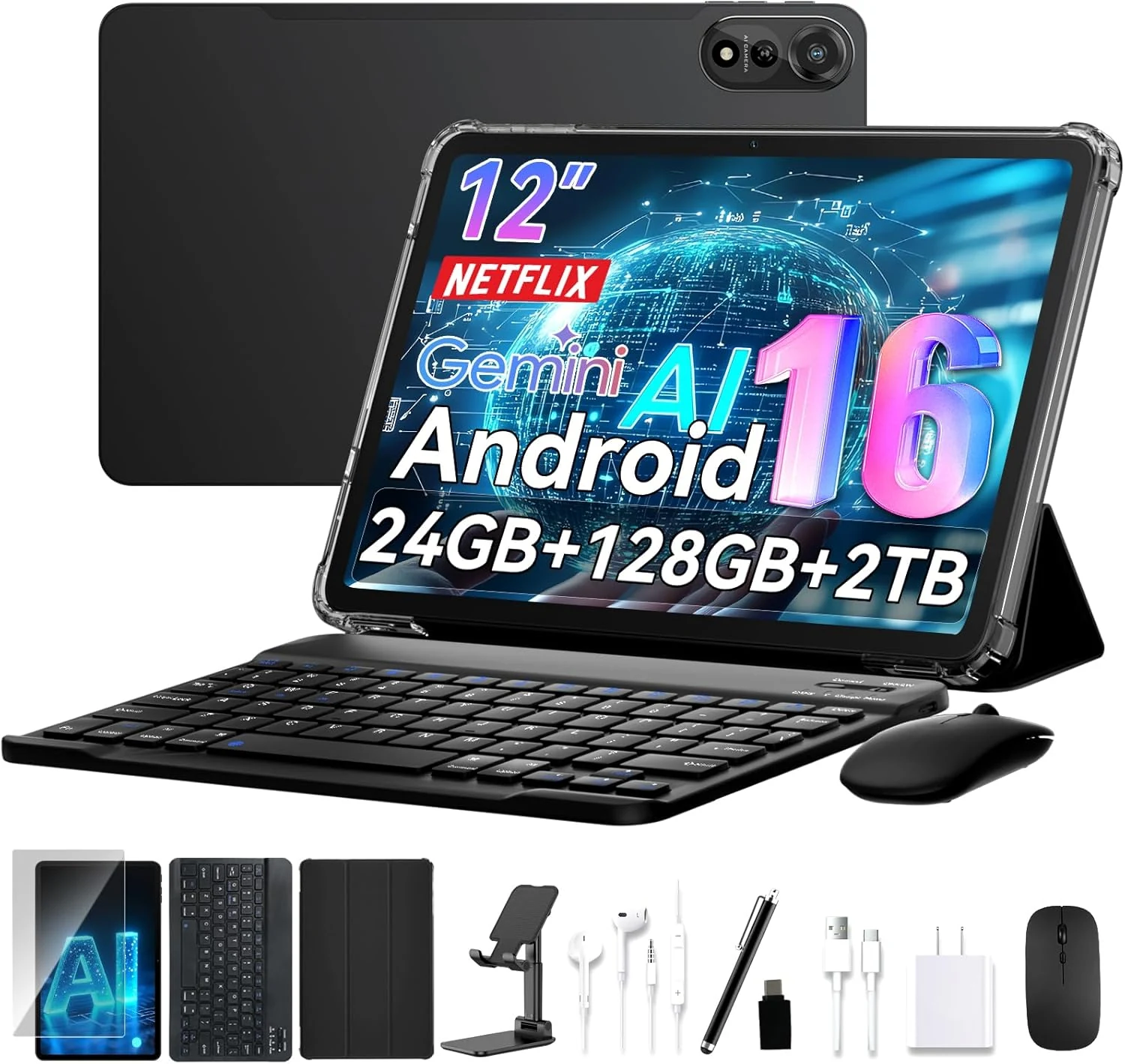 Nexall N90 Android 16 Tablet, 12 inch Tablet 2K FHD+
