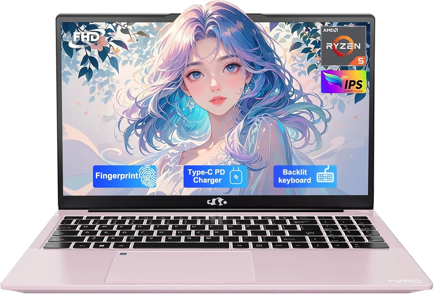 NIMO 15.6'' IPS FHD-Laptop, 8GB RAM 256GB SSD AMD Ryzen 5
