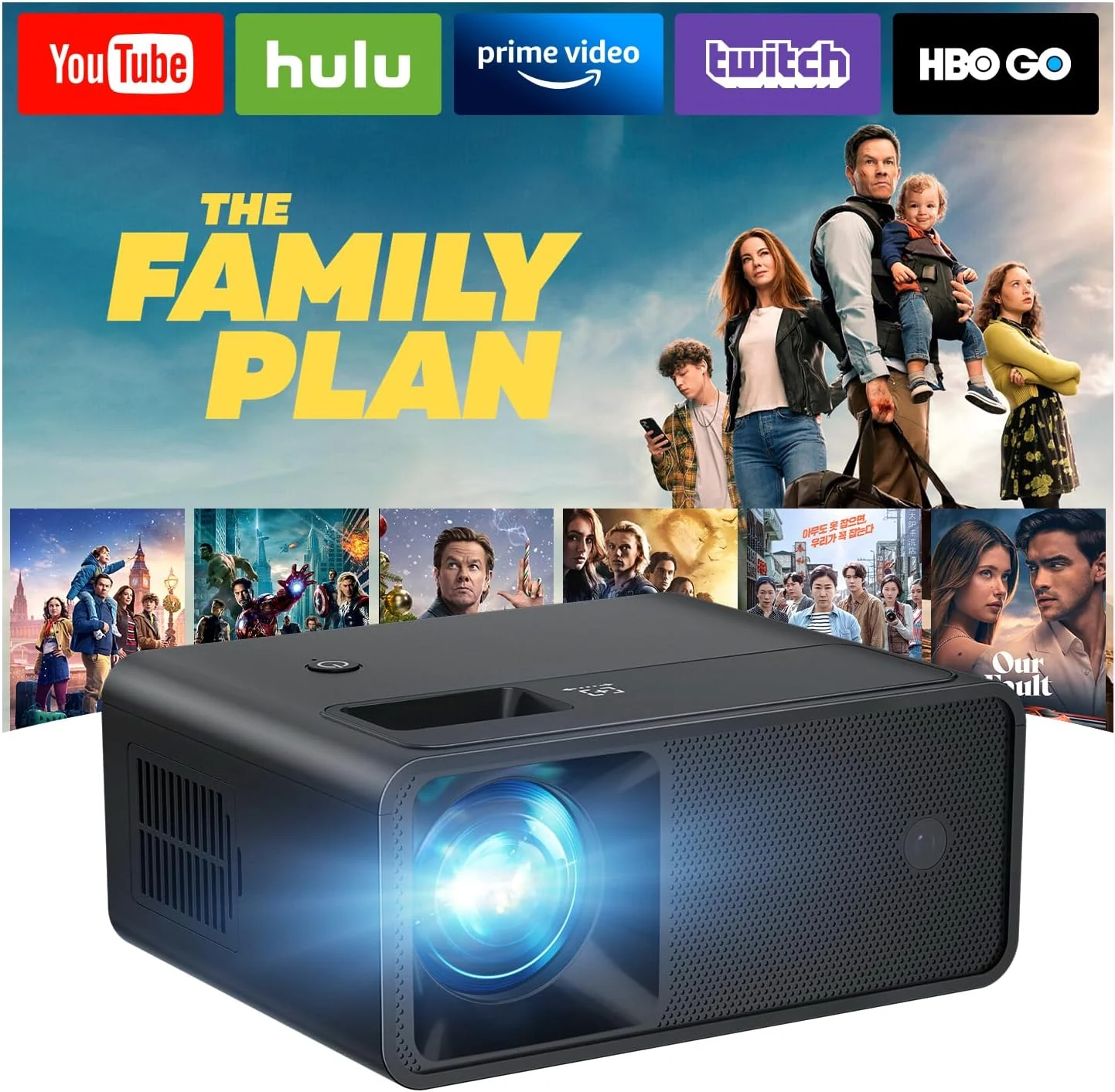 CiBest Mini Projector, Upgraded Full HD 1080P Support Video Projector, Portable Small Movie Projector