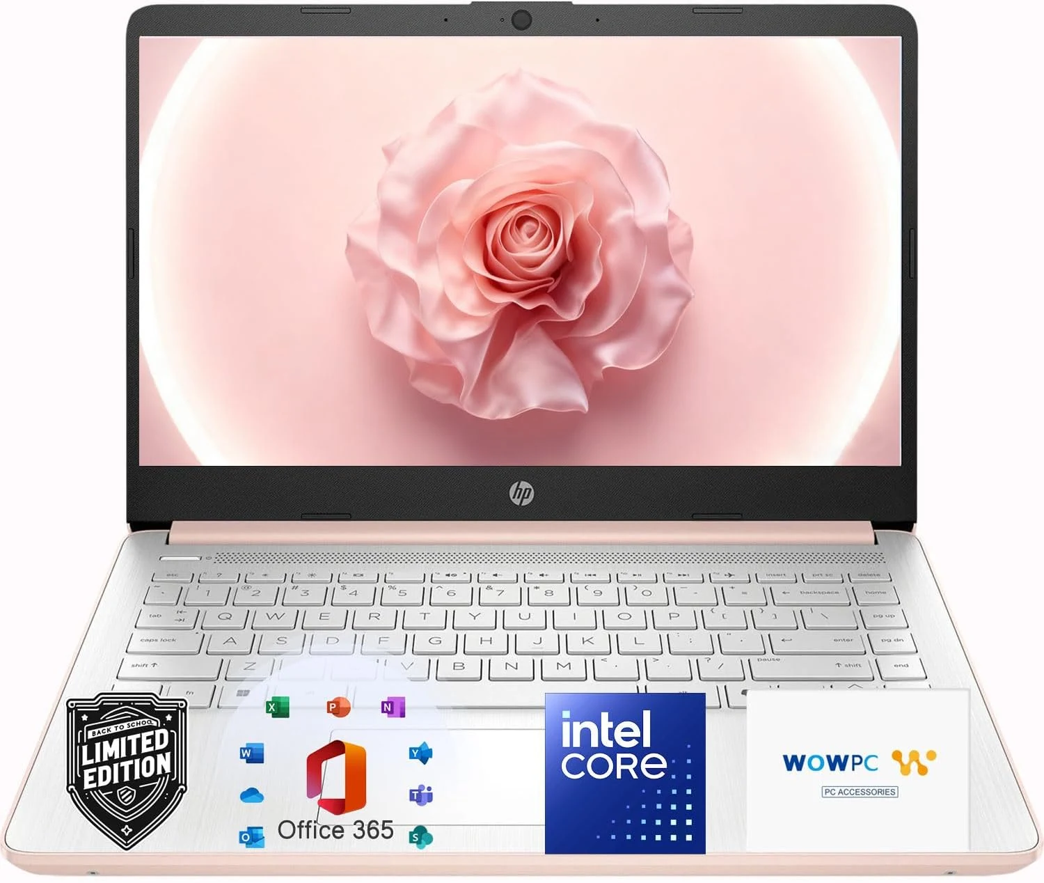 HP 14″ Rose Gold Lightweight Laptop • Microsoft 365 & Copilot AI
