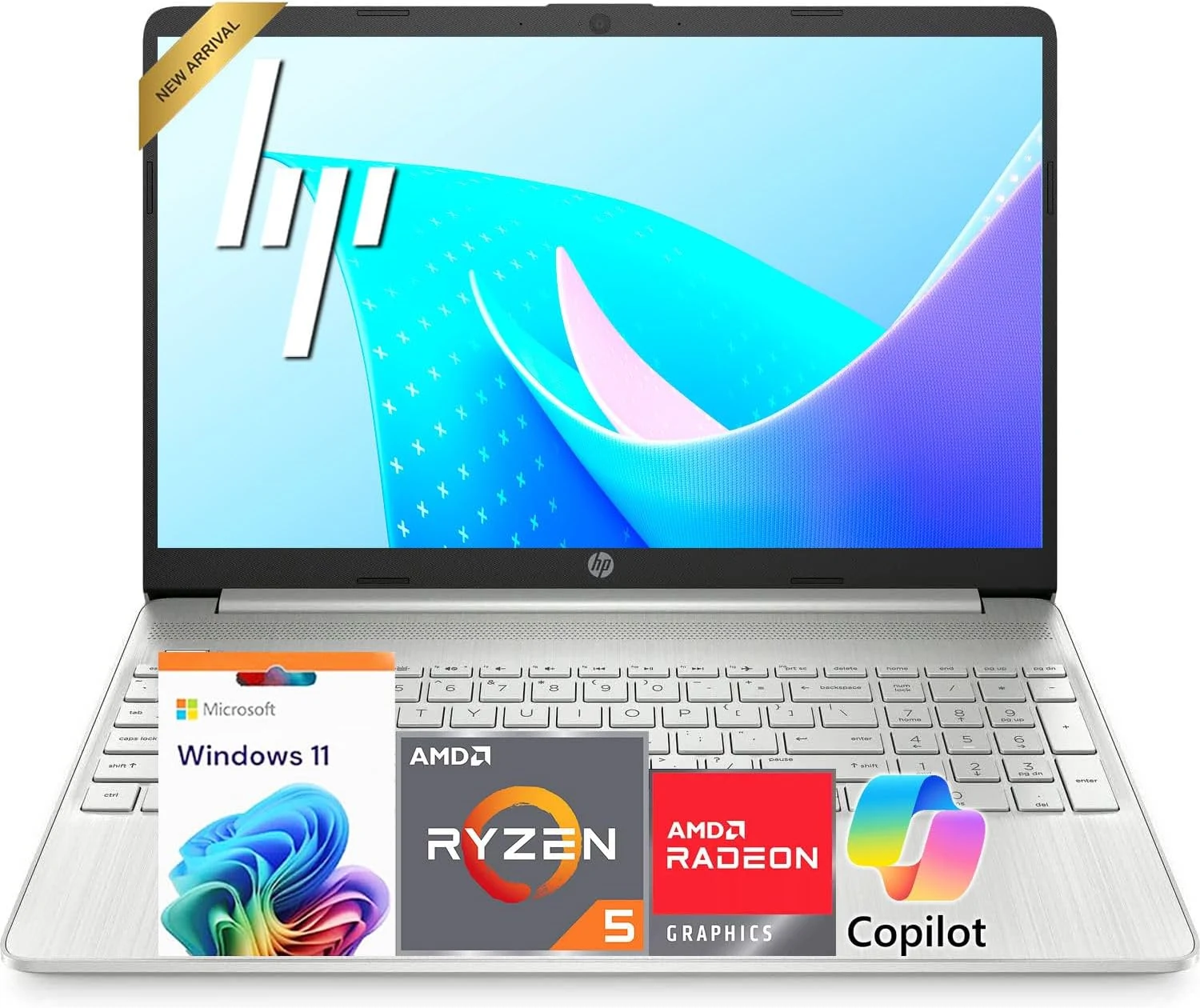 HP 15.6" FHD IPS Laptop (Ryzen 5 5500U, 8GB RAM, 256GB SSD, Windows 11 Home)