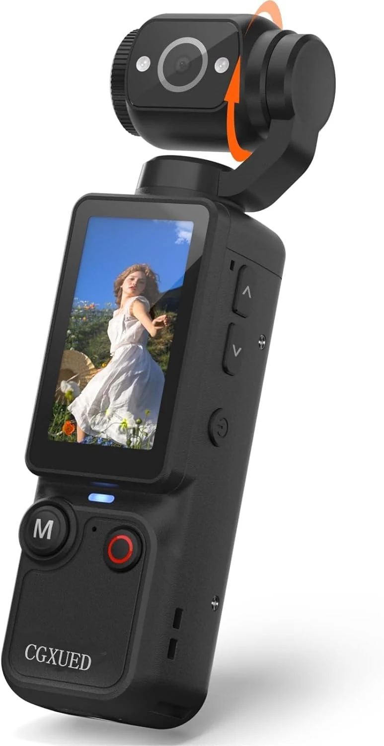 Vlogging Camera with 180° Rotating Lens, Pocket Body Camera with review